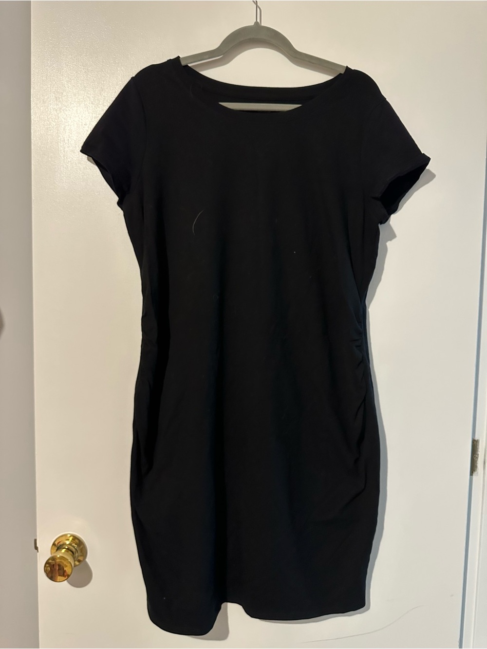 Sonoma Black Short-Sleeve Midi Shift Dress